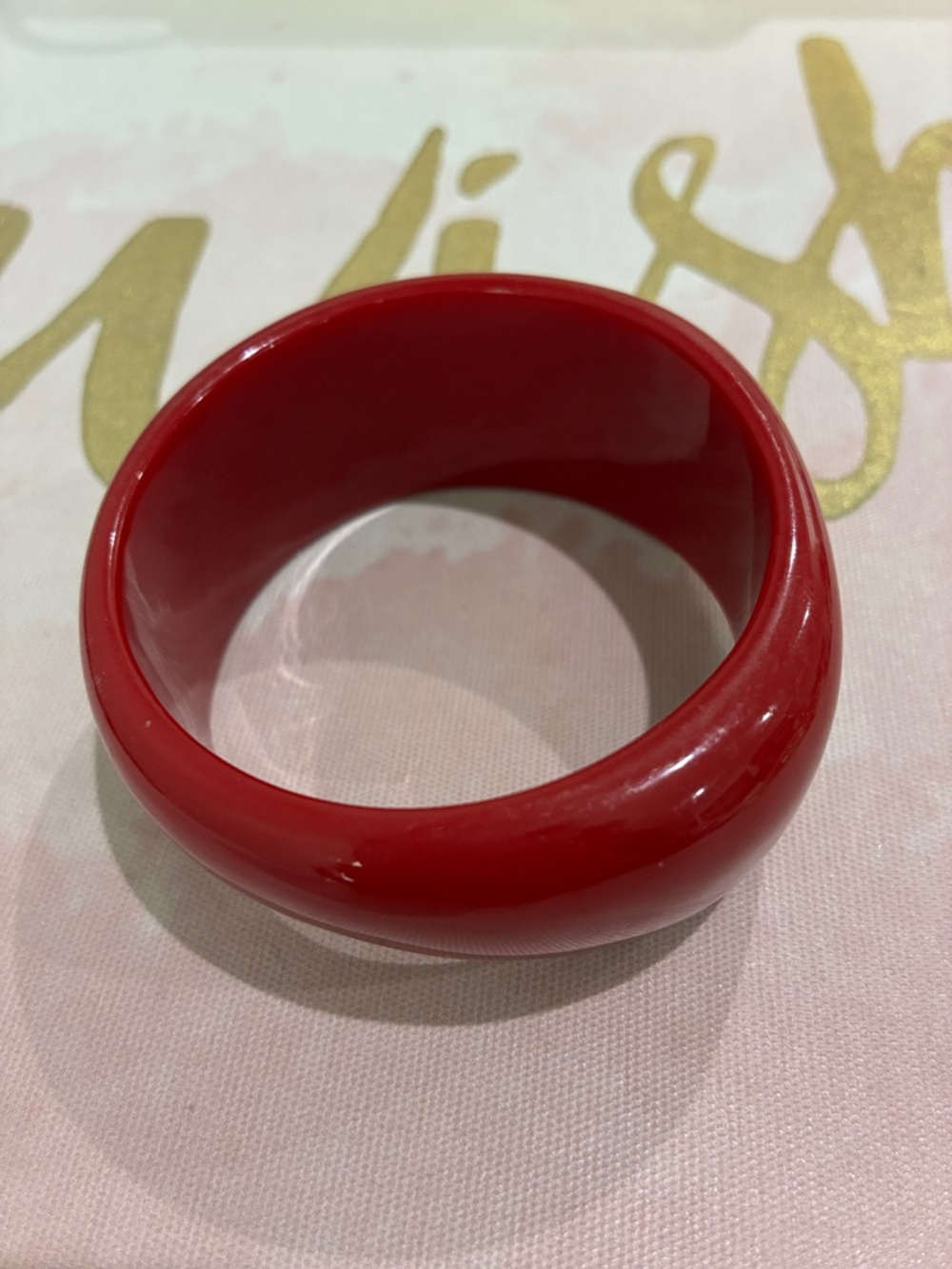 Bold Statement Fun Red Resin Bangle Bracelet